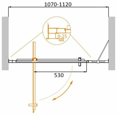 Душевая дверь (110х195) CEZARES MOLVENO MOLVENO-BA-11-80+30-C-Cr-IV